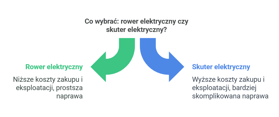 Co wybrać rower elektryczny czy skuter elektryczny - infografika
