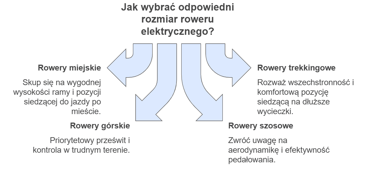 Jak wybrać odpowiedni rozmiar roweru elektrycznego - infografika