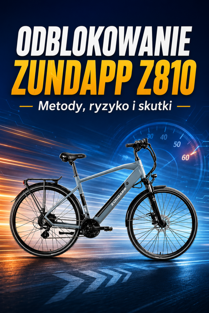 Zundapp Z810 – pionowa okładka artykułu o odblokowaniu roweru elektrycznego z silnikiem Ananda i limitem 25 km/h