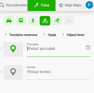 screen z mapy com planer trasy