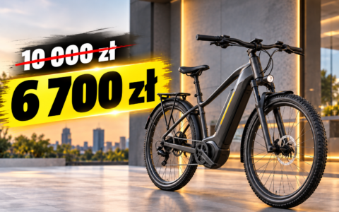 Rower elektryczny w promocji – cena obniżona z 10 000 zł do 6 700 zł.