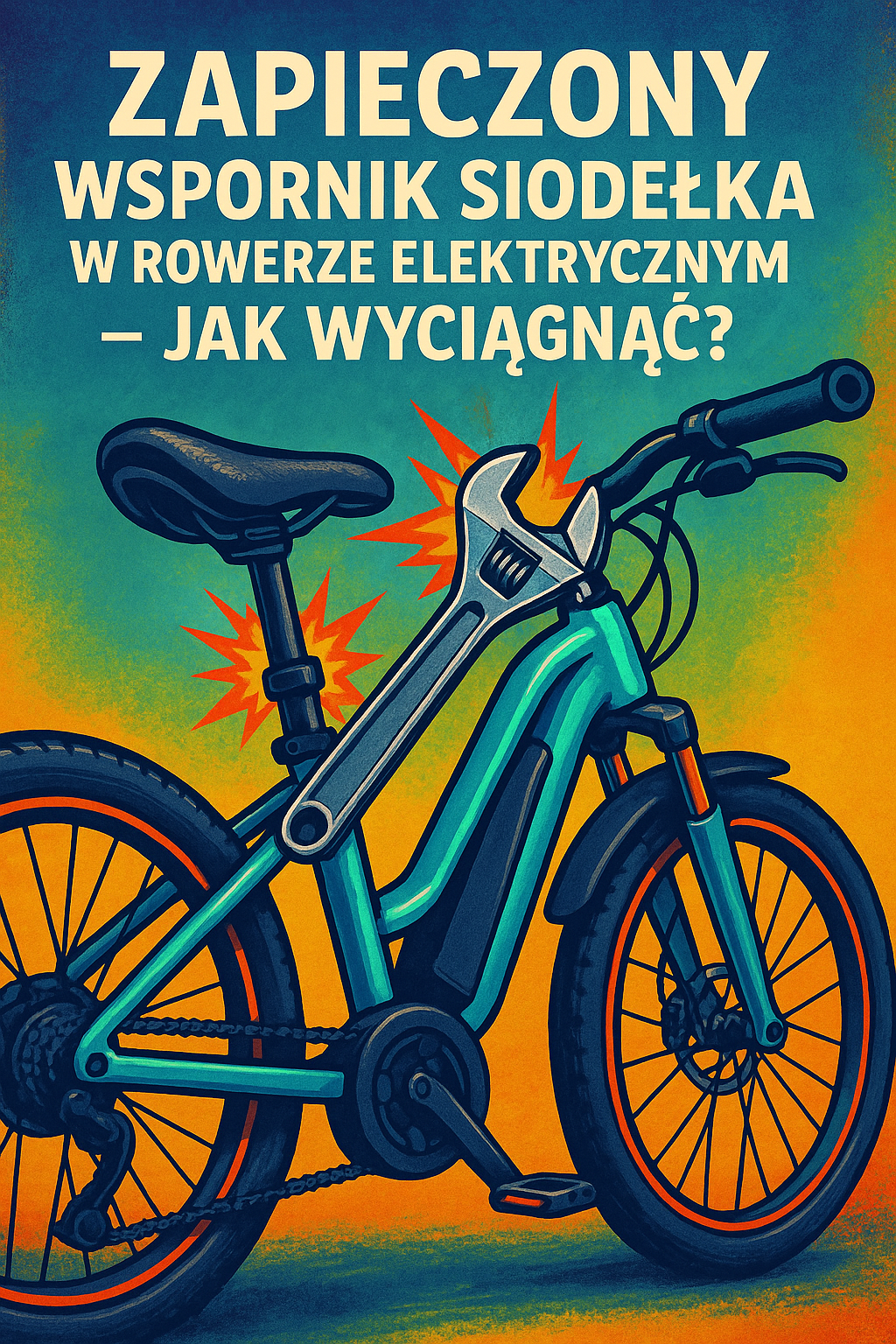 Zapieczony wspornik siodełka w rowerze elektrycznym
