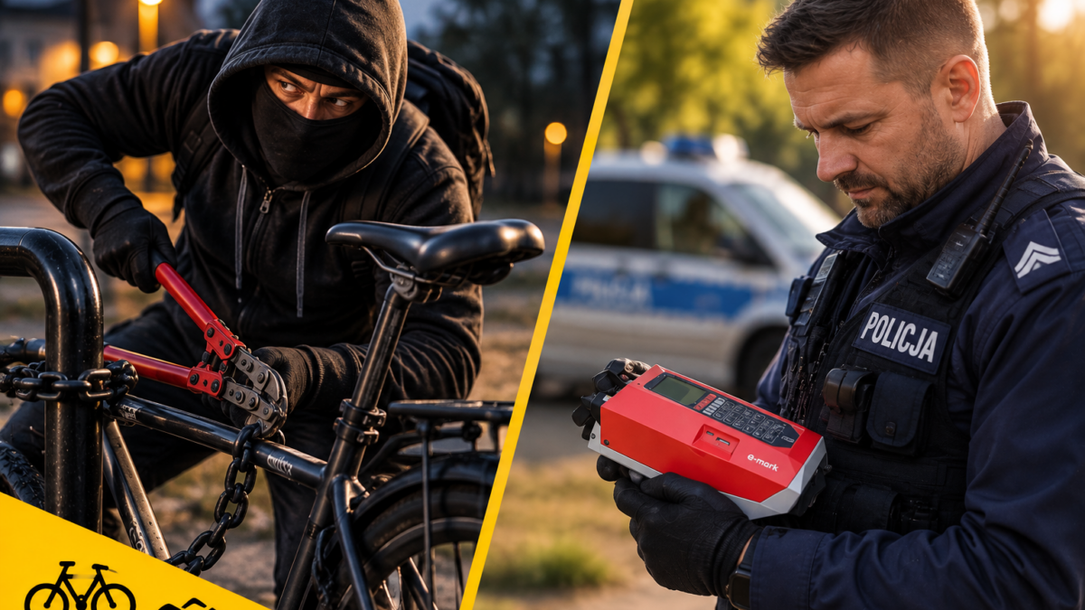 Znakowanie roweru elektrycznego przez policjanta jako ochrona przed kradzieżą