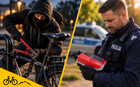 Znakowanie roweru elektrycznego przez policjanta jako ochrona przed kradzieżą