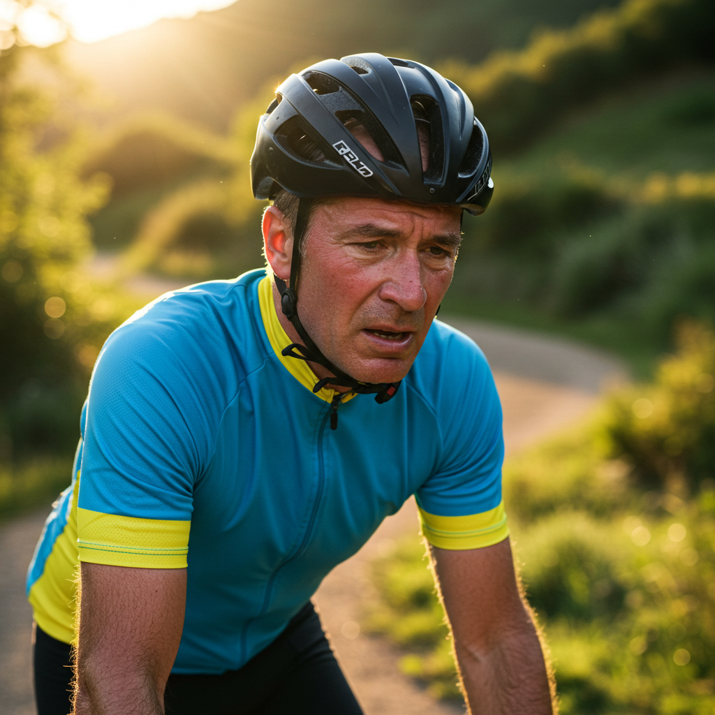 Gdy zabraknie sił na trasie rowerowe - starszy mężczyzna walczący sam z sobą