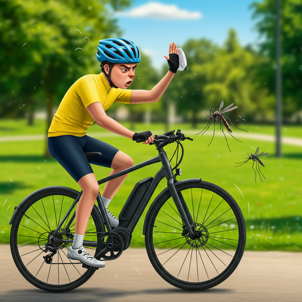 Komary na trasie rowerowej