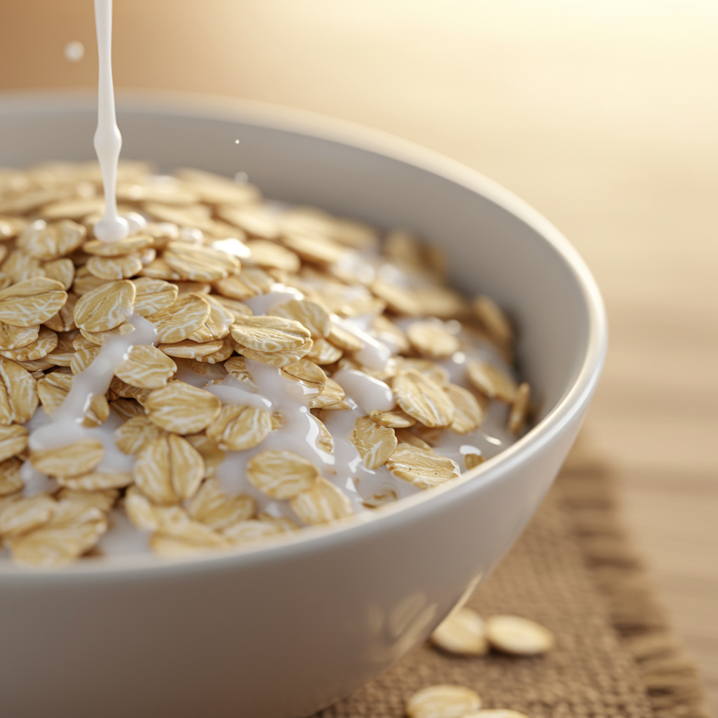 Płatki owsiane jako lekki posiłek przed jazdą na rowerze dla osób odchudzających się – zdrowa propozycja śniadaniowa.