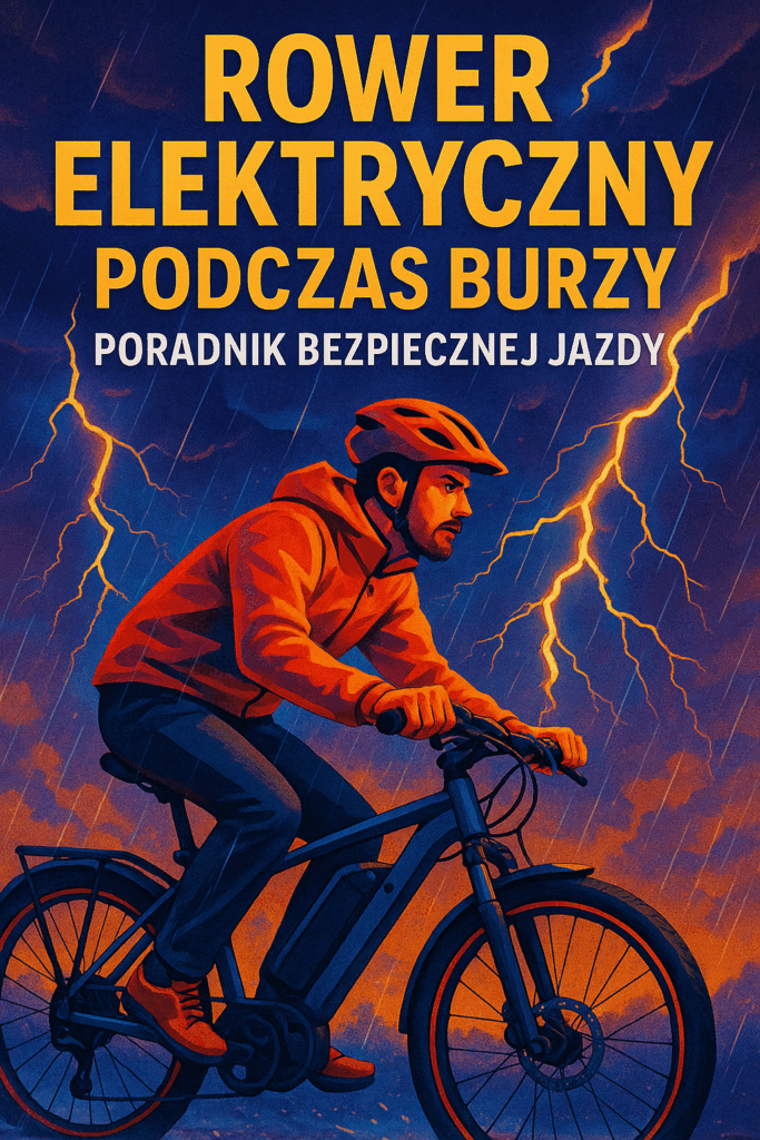 Rower elektryczny podczas burzy