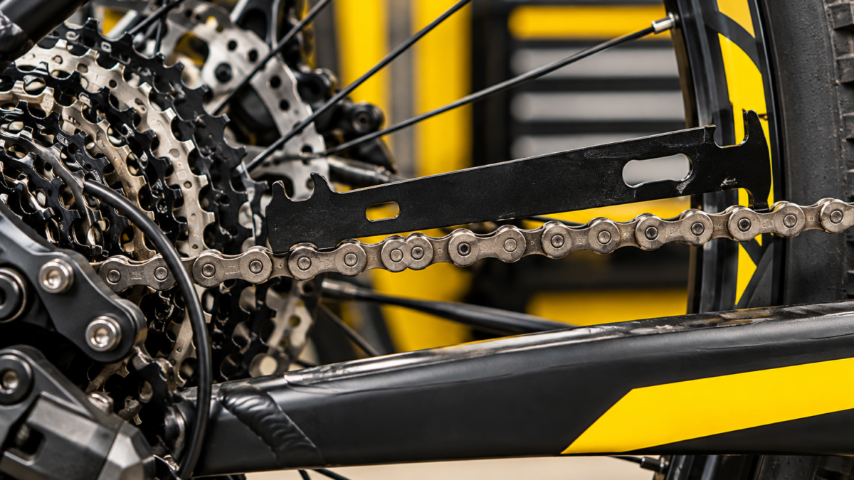 Pomiar zużycia łańcucha w rowerze elektrycznym za pomocą miernika na napędzie e-bike’a