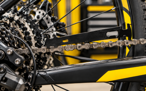 Pomiar zużycia łańcucha w rowerze elektrycznym za pomocą miernika na napędzie e-bike’a