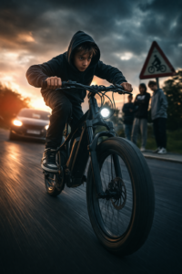 Nieletni na odblokowanych e-bike’ach – szybka jazda, ryzyko