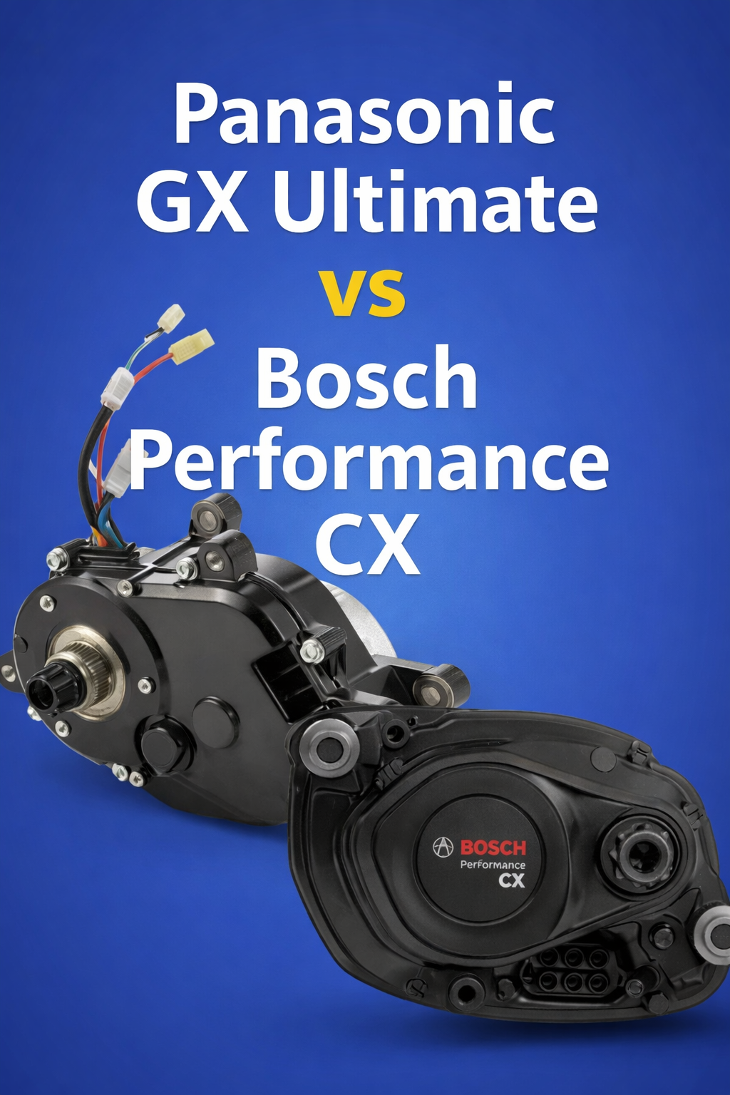 Panasonic GX Ultimate vs Bosch Performance CX - dwa siliniki na niebieskim tle