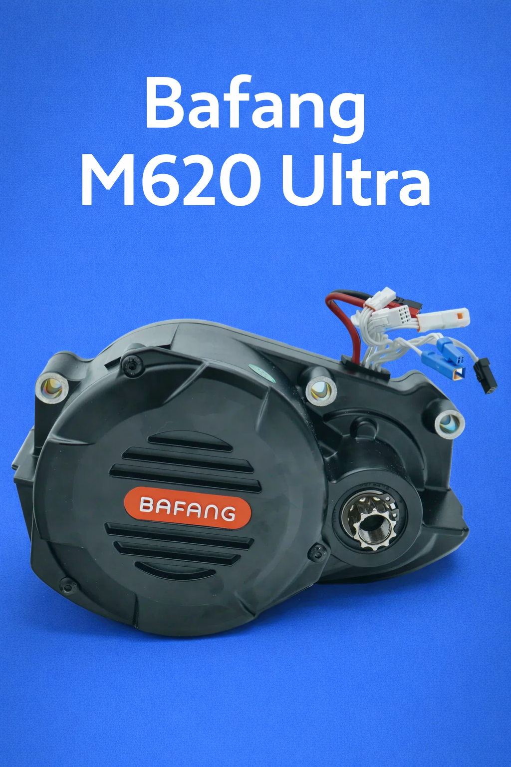 Silnik Bafang M620 Ultra (G510) – centralny silnik do roweru elektrycznego o momencie 170 Nm na niebieskim tle