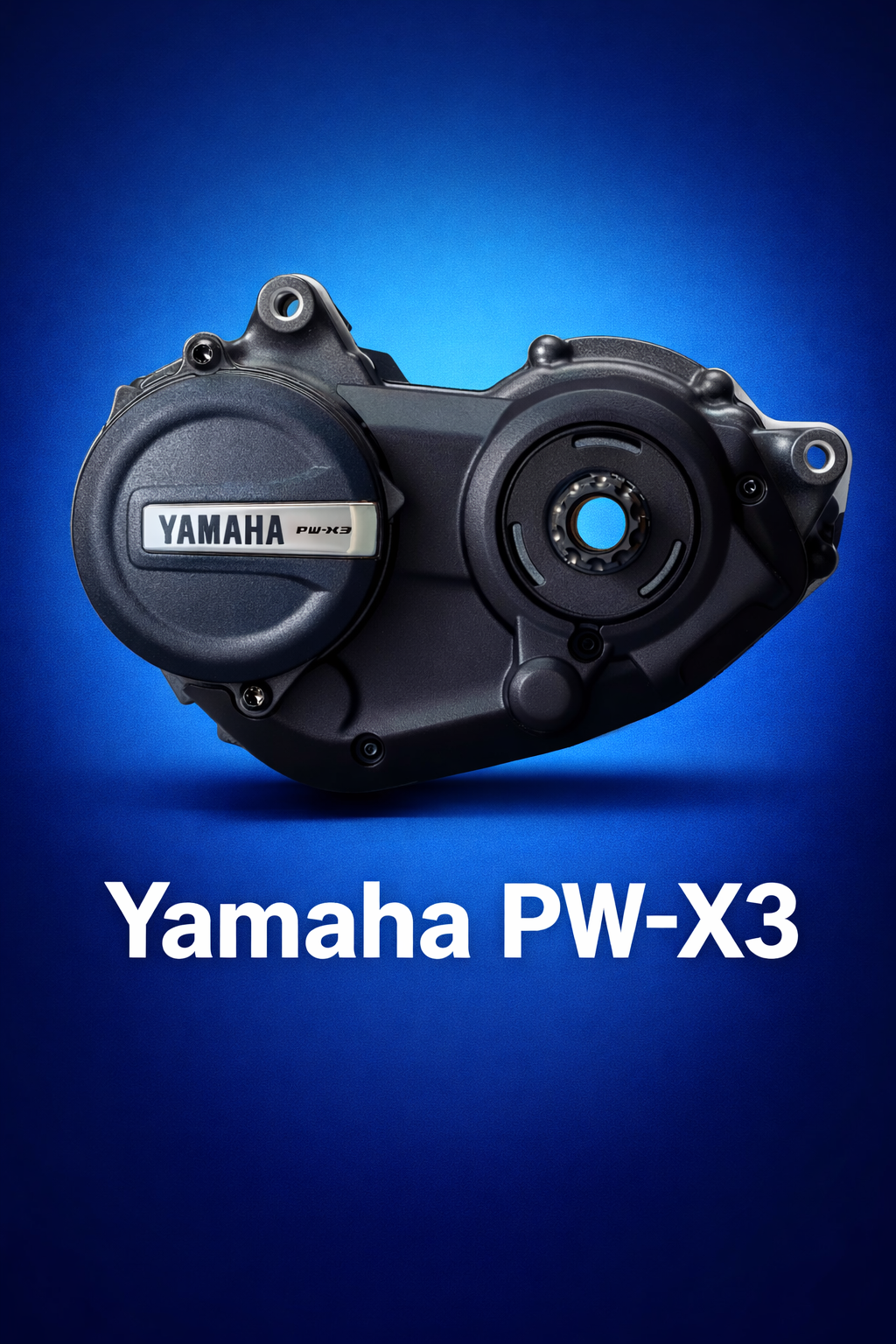 Silnik Yamaha PW-X3 - okładka artykułu, silnik na niebieskim tle