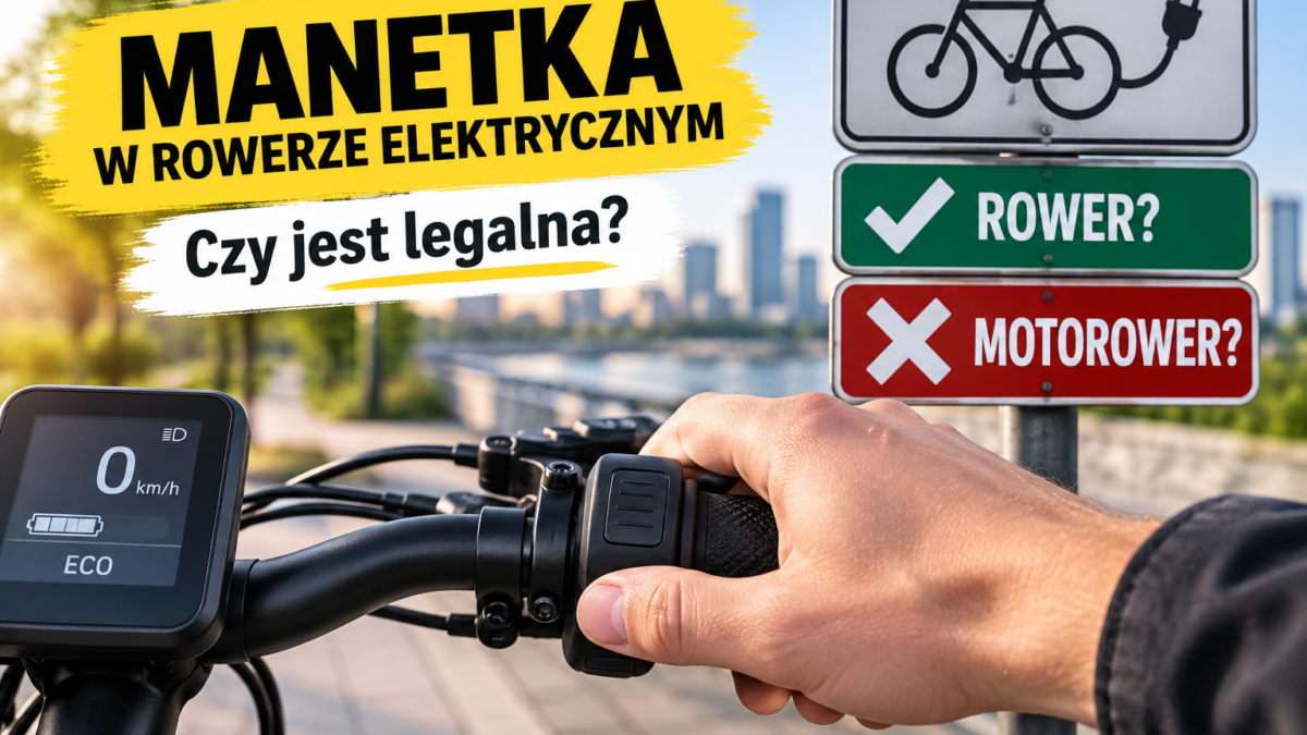 Manetka w rowerze elektrycznym – grafika o legalności roweru elektrycznego z manetką