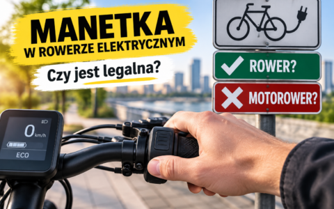 Manetka w rowerze elektrycznym – grafika o legalności roweru elektrycznego z manetką