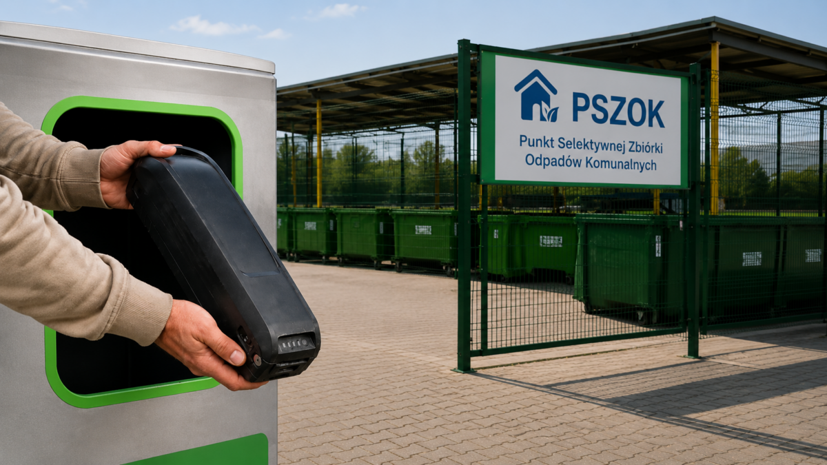 Zużyta bateria do roweru elektrycznego oddawana do PSZOK-u – akumulator e-bike’a przy punkcie selektywnej zbiórki odpadów komunalnych Select 82 more words to run Humanizer.