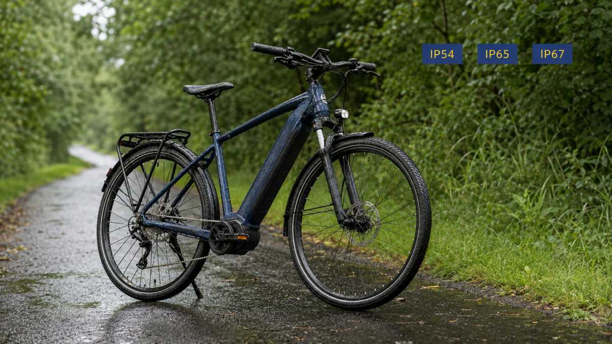 Rower elektryczny w deszczu – porównanie klas ochrony IP54, IP65 i IP67