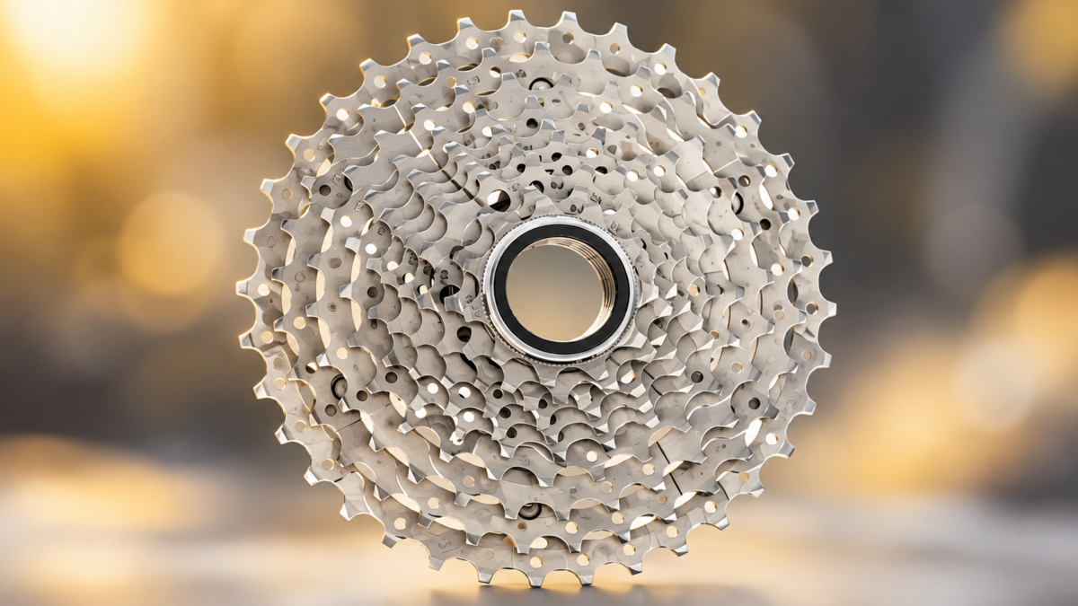 Kaseta rowerowa Shimano – zbliżenie na zębatki napędu roweru elektrycznego, kontrola zużycia kasety.
